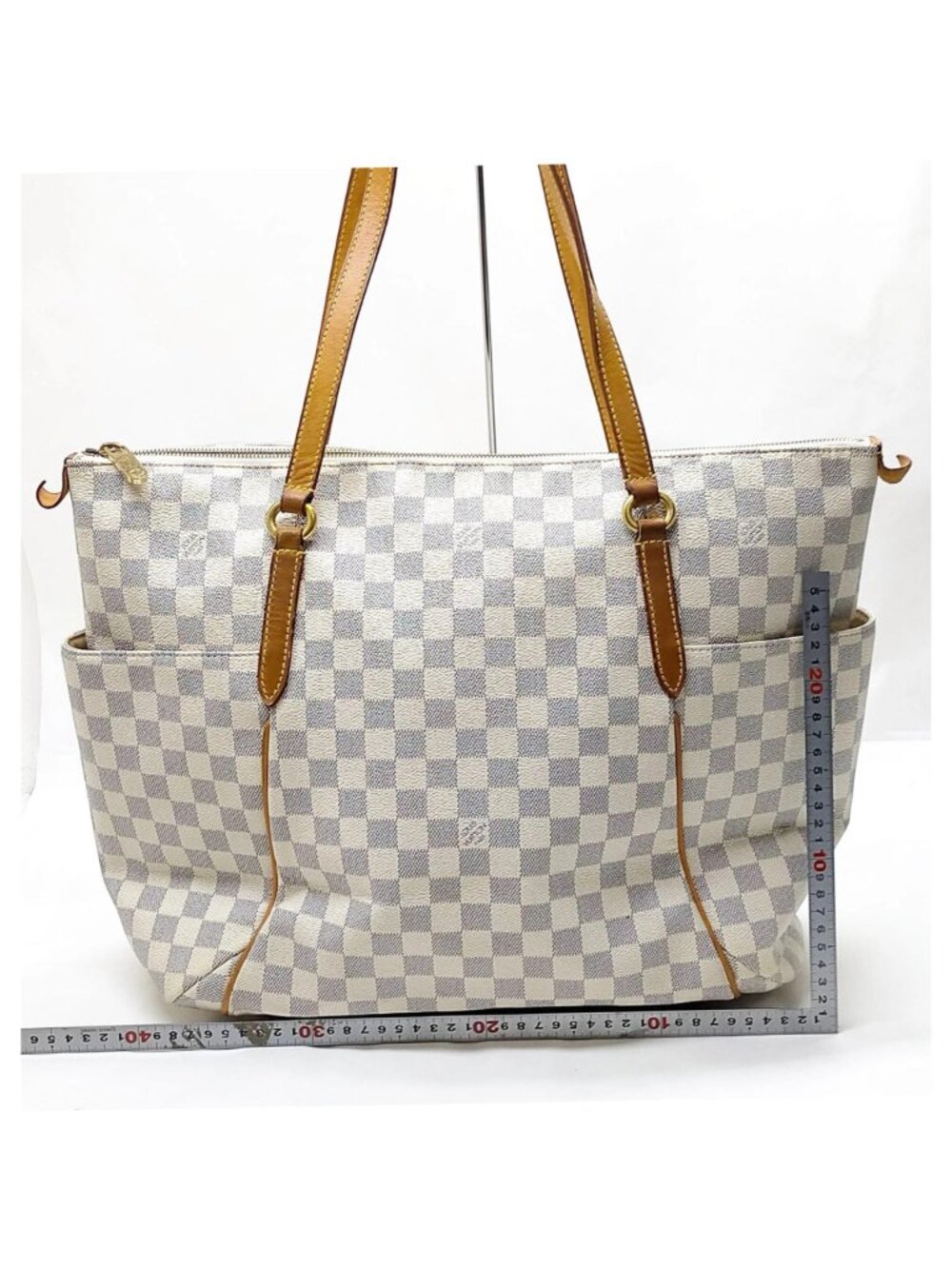 Authentic Louis Vuitton Totally GM Damier Azur Tote Bag White LV Shoulder Bag - Picture 3 of 16